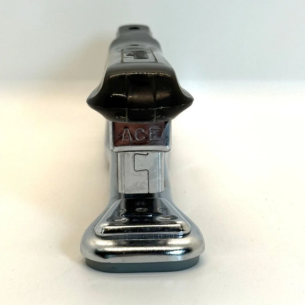 VTG Ace Fastener Aceliner Model 502 Chrome Black Cap‎ Stapler Chicago USA Retro